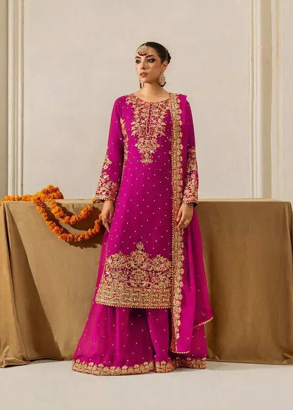 Coded Sequin Georgette Palazzo Set (Available in Majenta and Black)