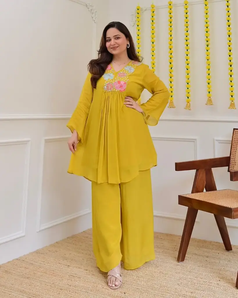 Festive Pure Georgette Co-ord Set