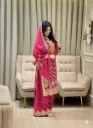 Pure Chinon Silk Heavy Sequin Embroidered Top, Palazzo & Dupatta Set