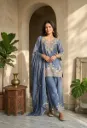 Rangoli Crush Embroidered Top, Palazzo & Dupatta Set