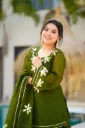 Premium Chiffon Hand Charkhi Gota Work Short Kurta, Sharara Palazzo & Dupatta Set