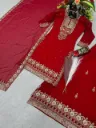 Designer Georgette Sequin Embroidered Top, Sharara Palazzo & Dupatta Set