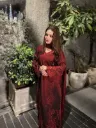 Pakistani Style Glass Roman Sequin Embroidered Cutwork Top, Palazzo & Jimmy Choo Dupatta Set