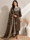 Pure Cotton 60*60 Discharge Print Kurta Pant Set with Codi Work & Side Pocket
