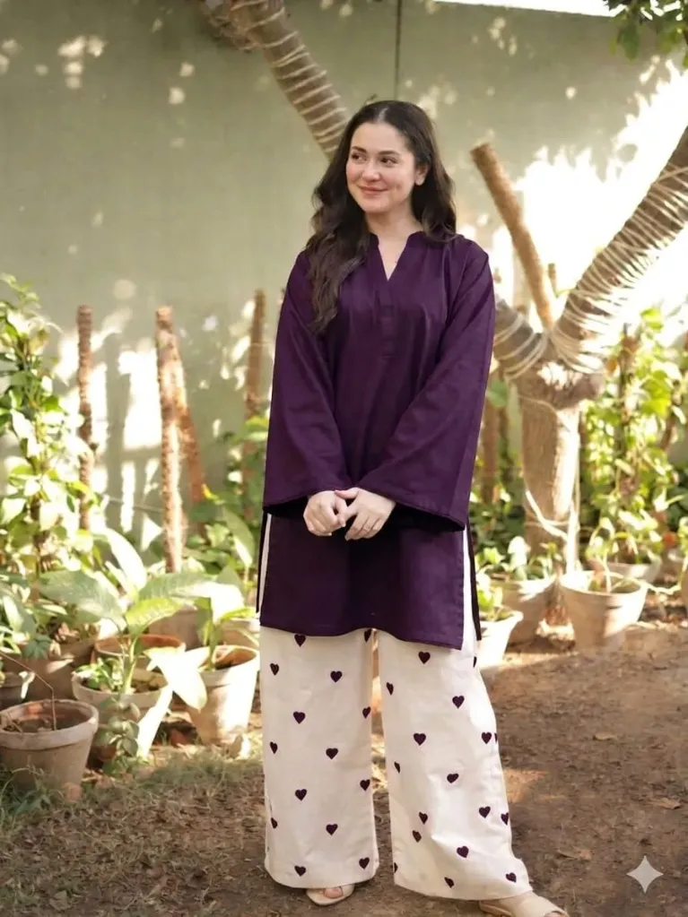 Pure Cotton 60*60 Heavy Embroidered Kurti & Palazzo Co-ord Set with Free Modern Gen Z Bracelet Gift