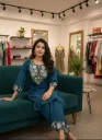100% Pure Cotton Co-ord Set with Delicate Front & Border Embroidery