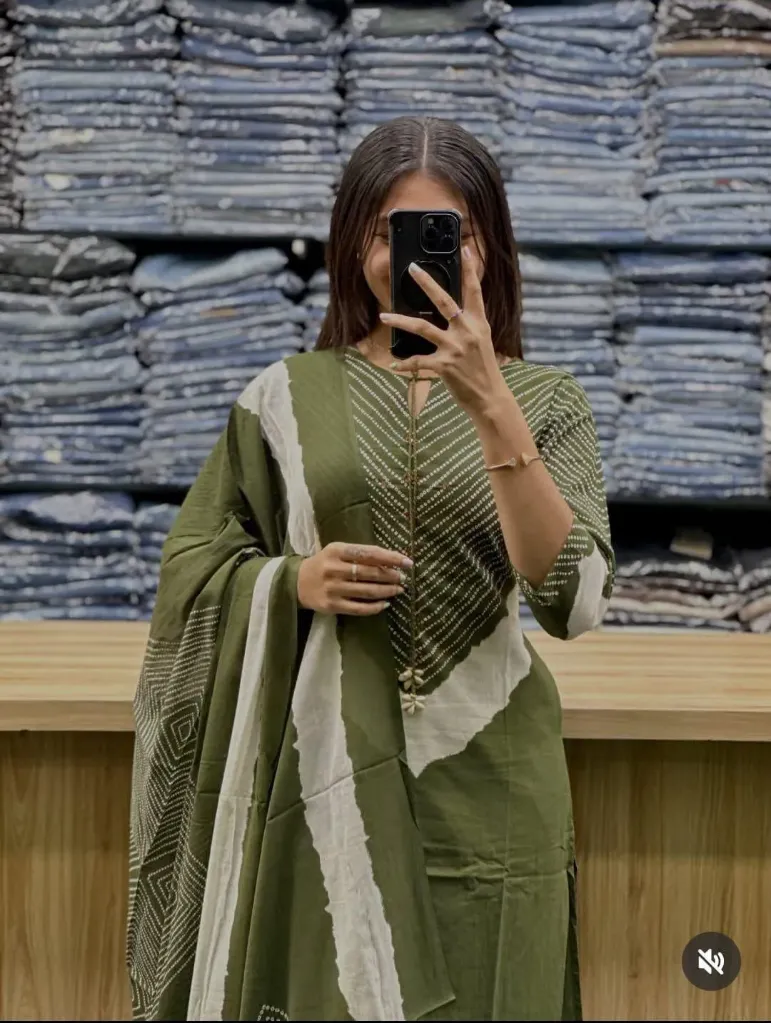 Pure Cotton 60-60 A-Line Kurti Palazzo Set with Intricate Yoke Detailing & Dori-Codi Accents