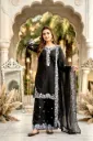 Heavy Mal Chanderi Embroidered Sequence Work Top, Palazzo & Fancy Cut-Work Dupatta Set
