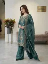 Jimmy Choo Silk Embroidered Beads Work Top, Full-Flair Palazzo & Cut-Work Dupatta Set