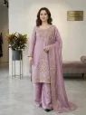 Jimmy Choo Silk Embroidered Beads Work Top, Full-Flair Palazzo & Cut-Work Dupatta Set