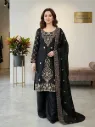Jimmy Choo Silk Embroidered Beads Work Top, Full-Flair Palazzo & Cut-Work Dupatta Set