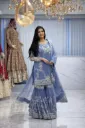 Trending Pure German Chinon Embroidered Kurti, Fully Stitched Sharara, and Coordinated Dupatta 3-Piece Fancy Suit Set
