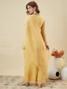 Premium Crunchy Silk Embroidered Short Kurta with Full Sleeves, Matching Straight Pants, and Coordinated Dupatta 3-Piece Festive Luxury Set