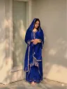 Heavy Fox Georgette Embroidered Long Tunic & Moti Work Palazzo Set with Lace Border Dupatta