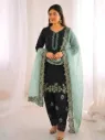 Roman Glass Silk Heavy Embroidered Moti Work Tunic & Farshi Pant Set with Silk Dupatta