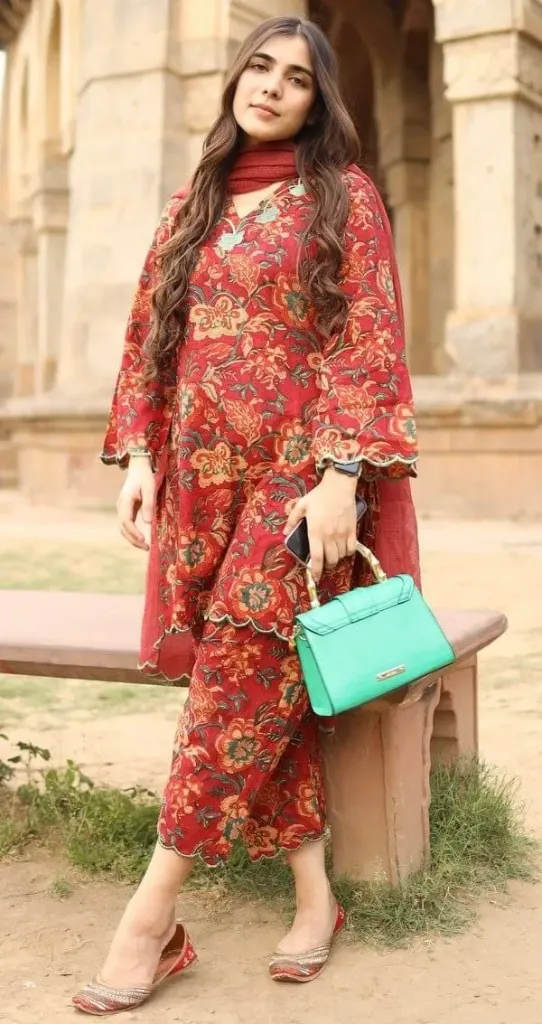 Pure Cotton 60-60 Floral Print & Embroidered Suit Set