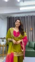 Designer Roman Glass Ethnic Suit with Real Mirror Work and Kota Checks Dupatta