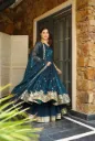 Gold Crazy Embroidered Long Kurti with Sharara and Dupatta Set
