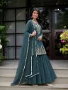 Designer Roman Cotton Top with 4-Meter Flared Lehenga and Chanderi Dupatta