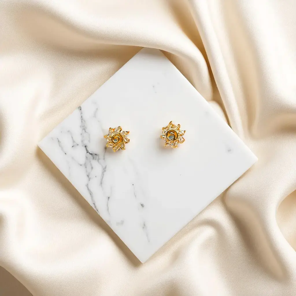 Dazzling Sunflower Stud Earrings