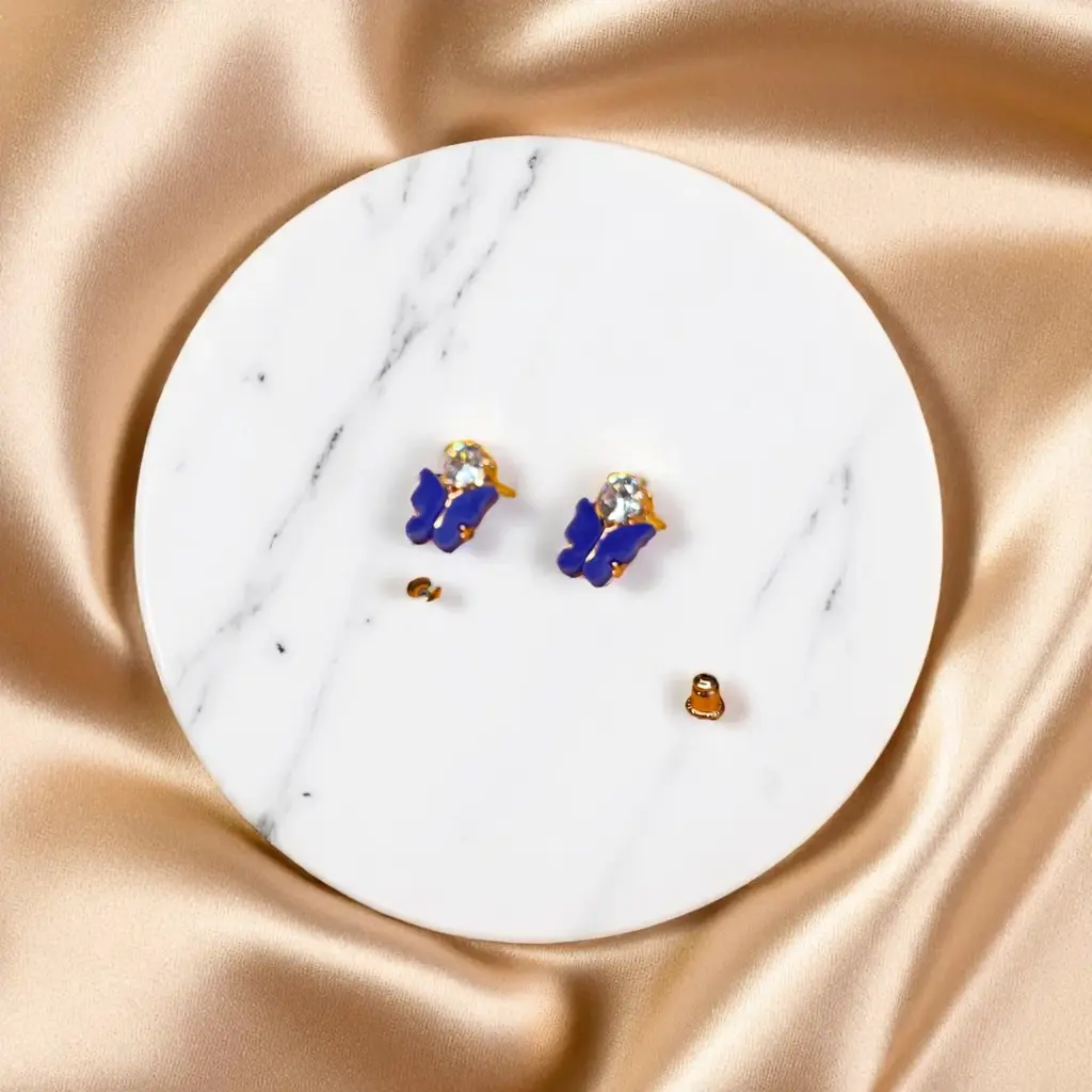 Dainty  Butterfly Earrings with Crystal Accents