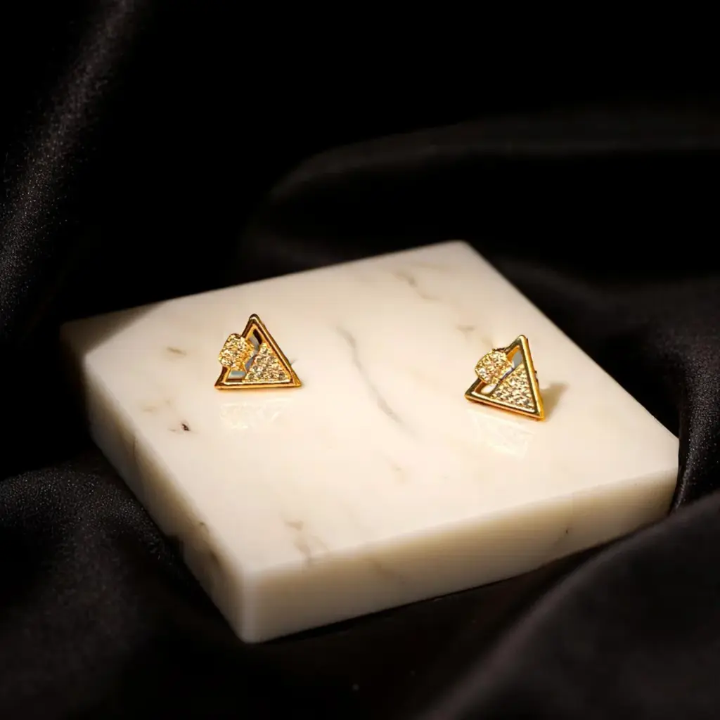 Minimalist Geometric Triangle Stud Earrings