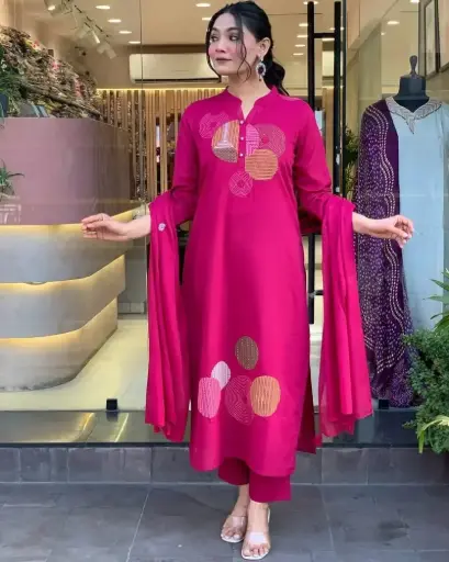 Cotton Kurta Set with Palazzo Pants and Dupatta - Stylish & Comfortable