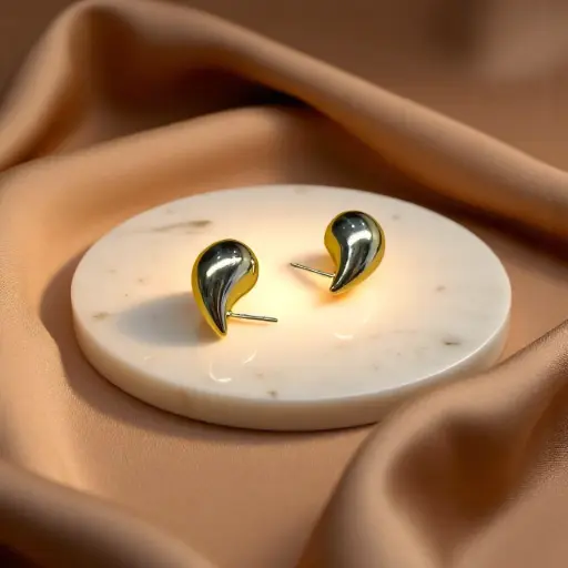 Teardrop Gold Earrings