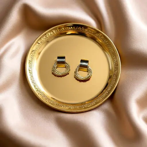 Gold Colored Knotted Circle Earrings