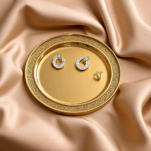 Dazzling Crystal Circle Moon Stud Earrings