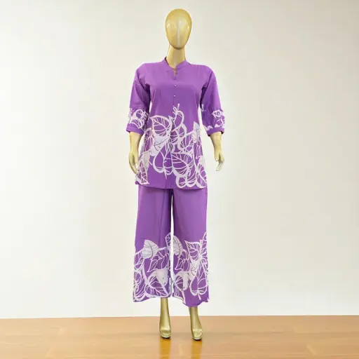 Lilac Leaf Print Co-ord Set